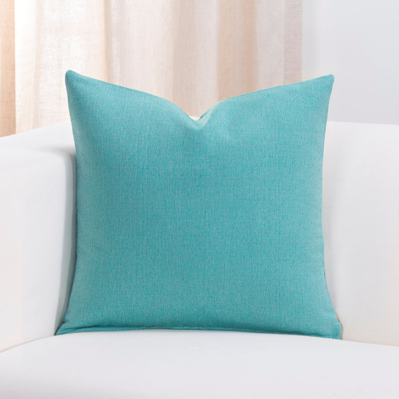 Reversible Throw Pillow, 16" x 16", Turquoise