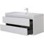 48" Wall-Mounted Bathroom Vanity With Sink, Floating Bathroom Storage Cabinet With Stone Resin Countertop And Soft Close Drawers, Glossy White-354461663-354461603