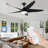 Modern 5 Blade Ceiling Fan With Led Light And Remote, Quiet Dc Motor For Indoor & Covered Porch Use