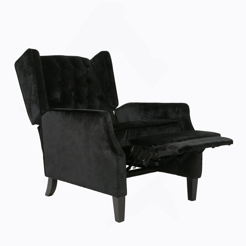 Fauteuil inclinable, Velours - noir