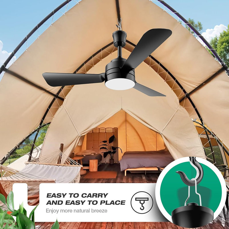 Socket Fan Light, 3000LM Ceiling Fans With Lights And Remot...