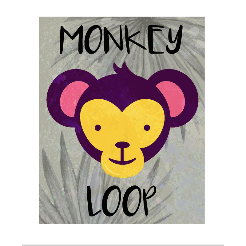 Monkey Loop Paper Print, 16" H x 12" W x 1" D, Paper
