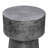 Vintage Accent Side Table, 15.5 Inch Round, Antique Silver Cast Aluminum Drum Base