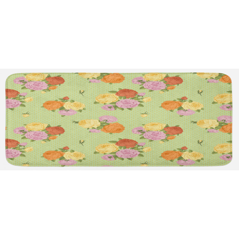 Tapis de cuisine shabby flore
