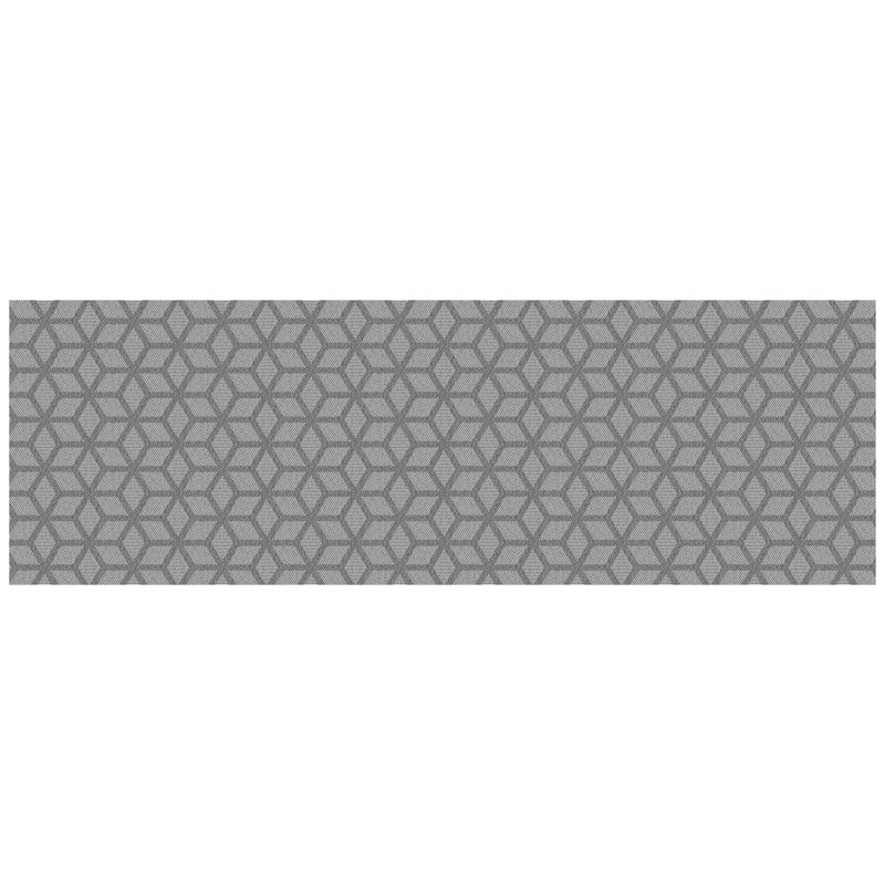 Un-Rug Cubics Rube Low Profile Kitchen Mat by Matterly, Rectangle 2' x 6', Dark Gray