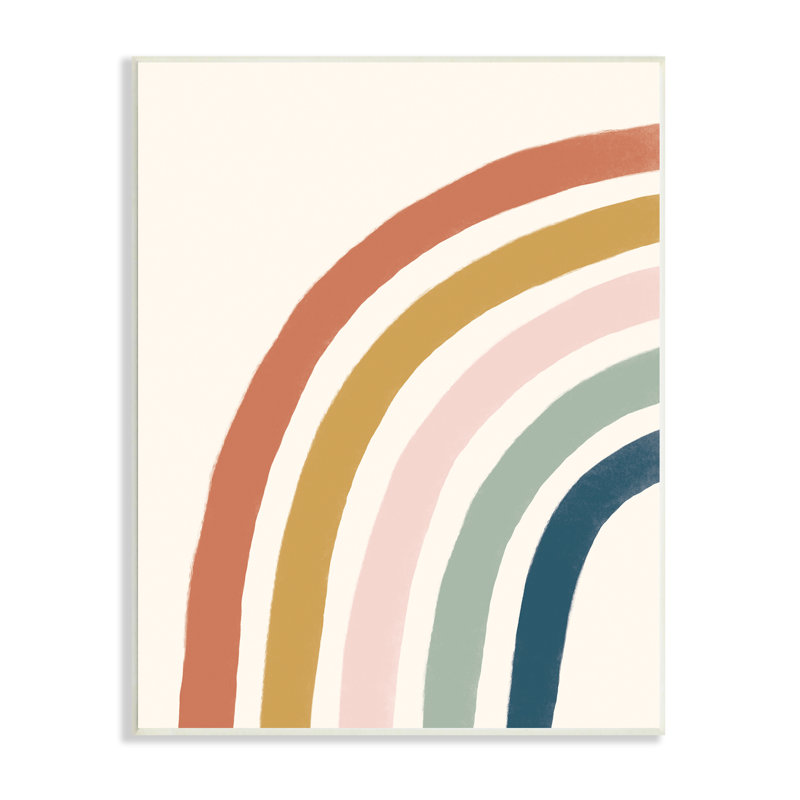 «Demi-arche», arc-en-ciel, arc-en-ciel bohème surdimensionné par Deborah Curiel, Plaque en bois, H 19 po x l 13 po x P 0,5 po
