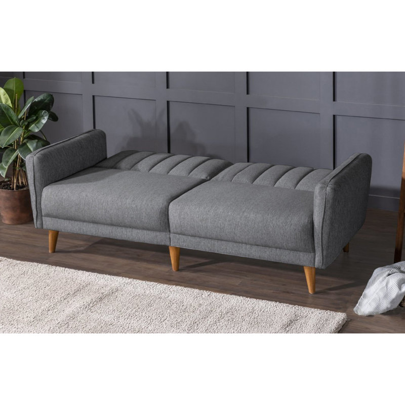 Ensemble de salon inclinable 2 pièces Oritz, 100 % lin gris foncé