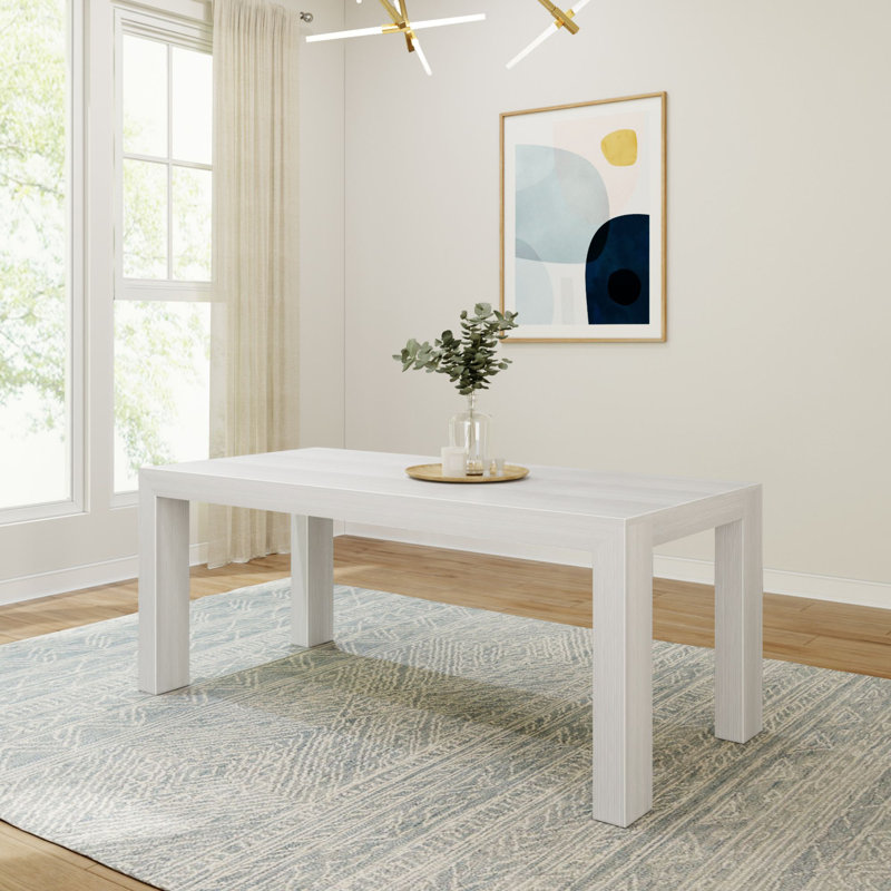 Table de salle à manger Chalonda, Blanc brossé, L 35,8 po x L 72,25 po 