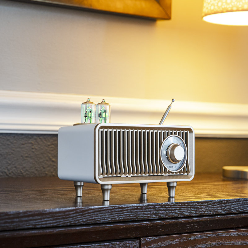 Milton White Sand Portable Vintage Radio with Bluetooth