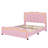 Sleek Curved Design Upholstered Platform Bed-114346597-114346598
