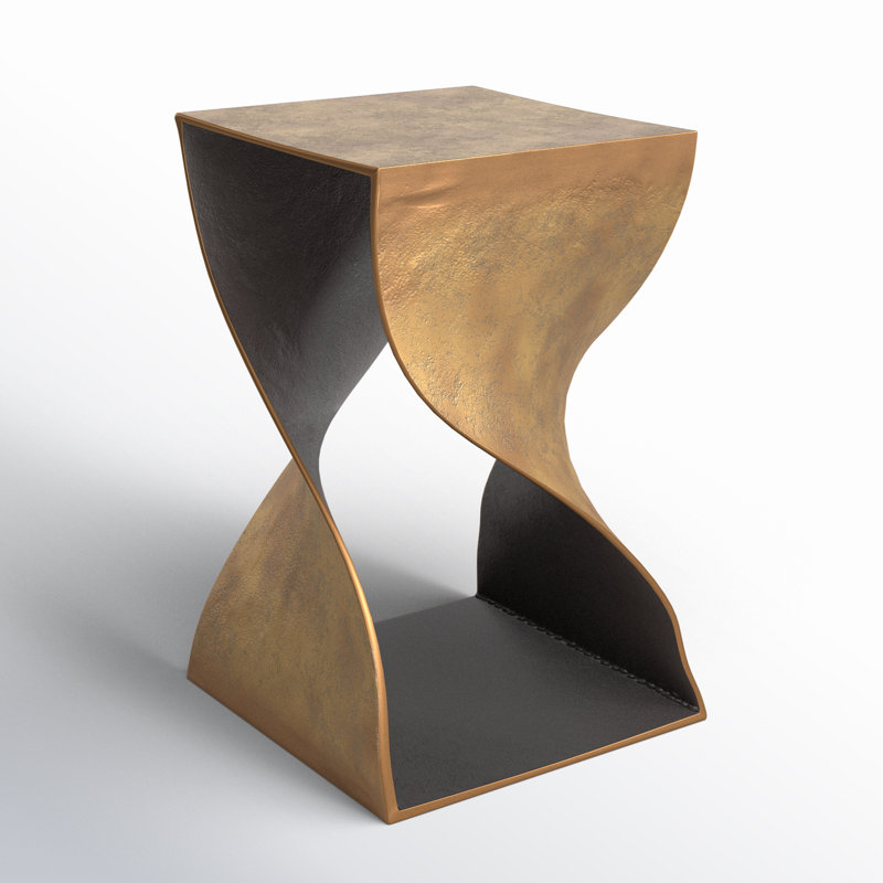 Aquitaine Floor Shelf End Table, Brass