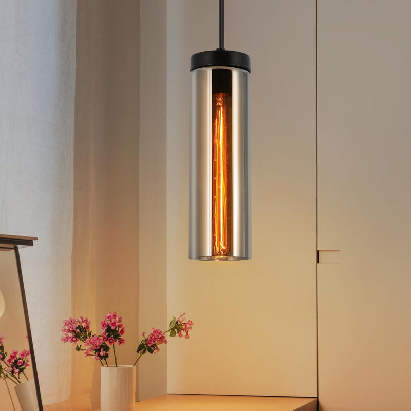 1 - Light Stainless Stee Cylinder Pendant