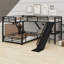 Lit superposé en L avec lit mezzanine, glissade et ports USB