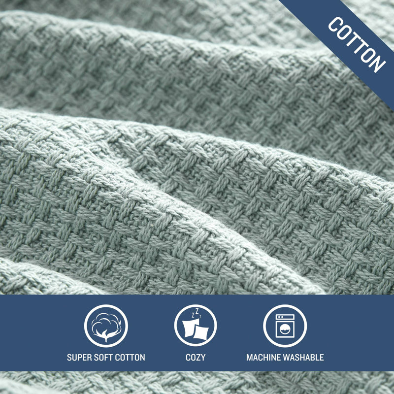 Hand Woven Blanket, King, Blue Green