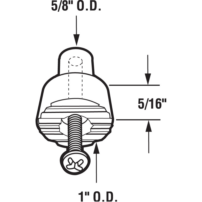Embout de porte de porte de 1 po x 3/4 po Prime-Line, caoutchouc, noir, avec attaches incluses
