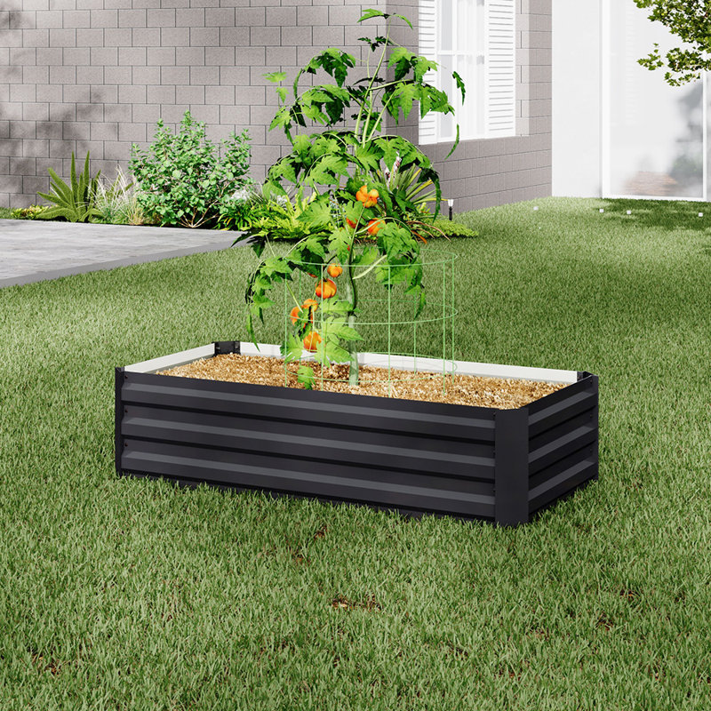 Brandessa Raised Planter Box: Soil Protection & Effortless Growing, 30cm H x 100cm W x 60cm D, Black