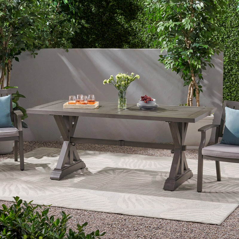 Table de salle à manger d'extérieur moderne en aluminium