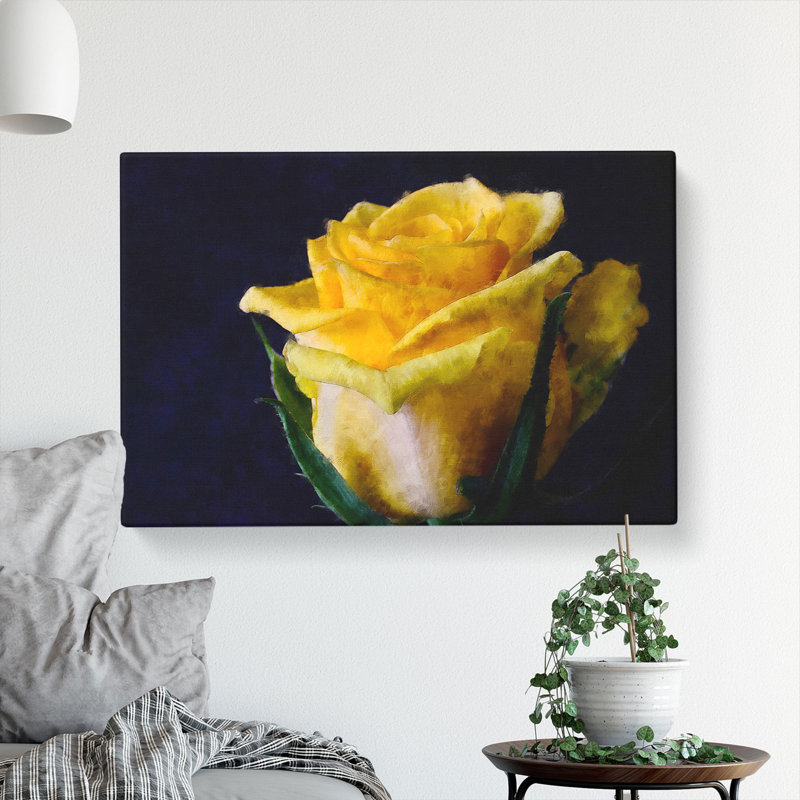 Yellow Rose Flower Vol.1 - Wrapped Canvas, 50cm H x 76cm W x 3cm D