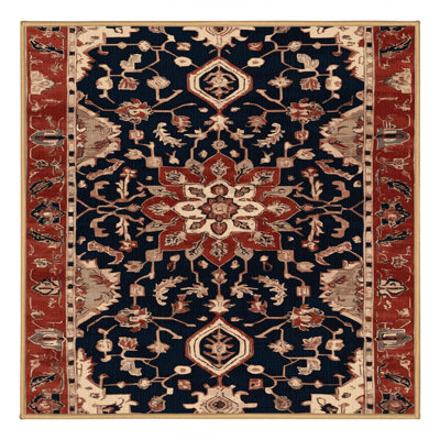 Machine Washable Persian Brown Area Rug