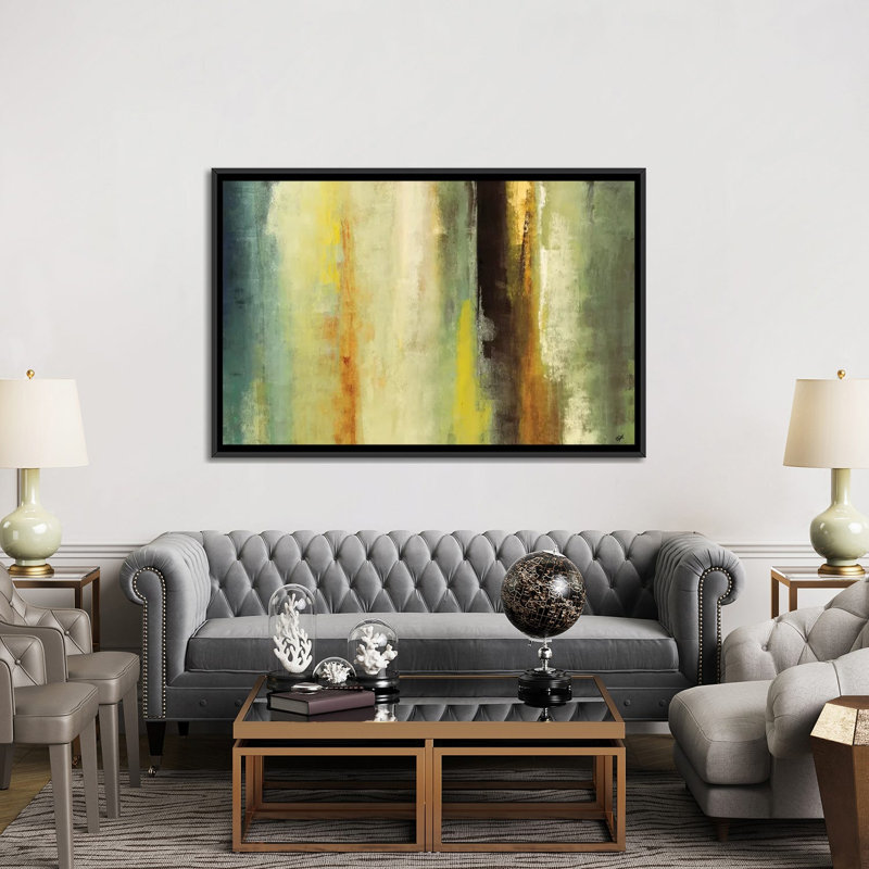" Mystery Solved " by Lisa Ridgers, 18" H x 26" W x 1.5" D, Black Floater Framed Canvas, No Mat