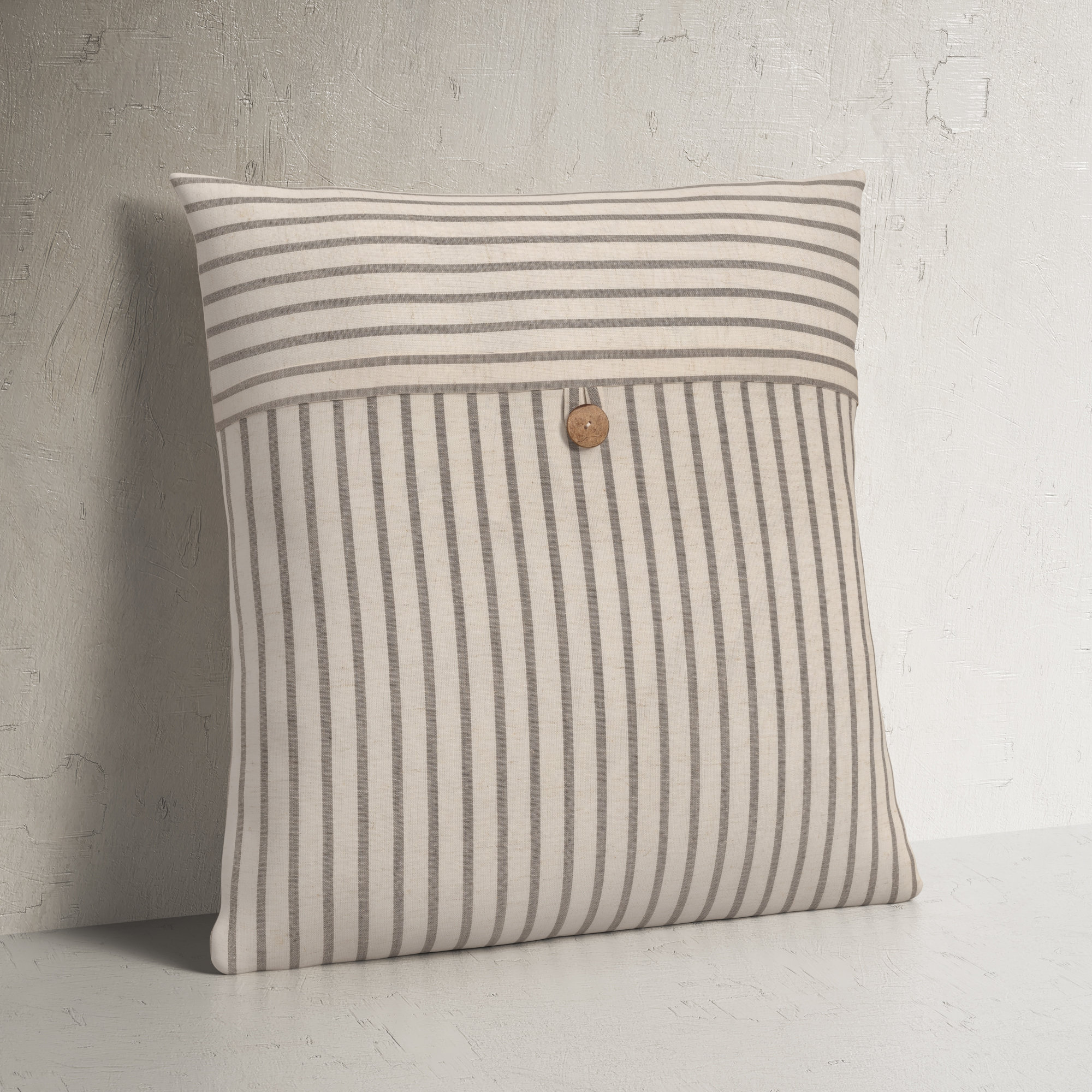 Andover Buttons Cotton Pillow Cover, Poly Fill, 20" x 20"