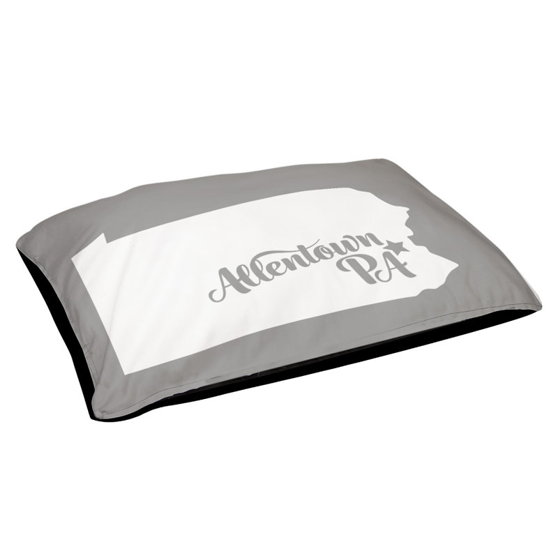 Coussin stylisé allentown de pennsylvanie, Moyen (L 30 po x l 40 po), Gris