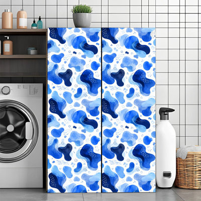 Papier peint auto-adhésif à motif de camouflage bleu marine style auto-adhésif et amovible 24 po x 118 po (60 x 300 cm)