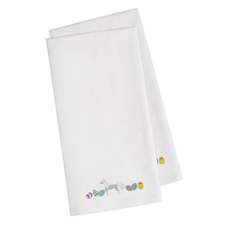 Serviette de cuisine de pâques à broderie de pâques, Blanc, H 28 po x l 19 po x P 0,1 po
