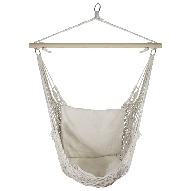Chaise hamac 46 po avec coussin crème Macramé