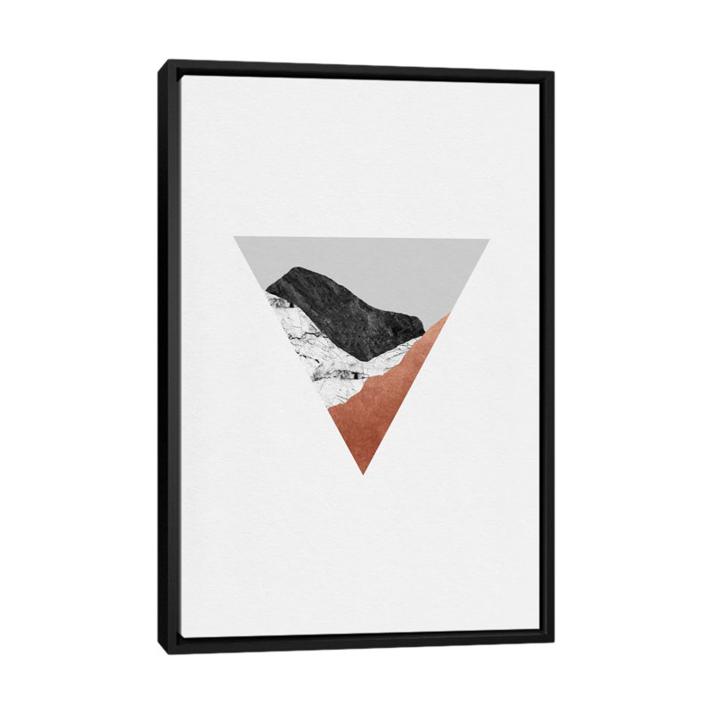 «Geometric II», impression sur toile, H 60 po x l 40po x P 1,5 po, Toile avec cadre noir, Pas de tapis