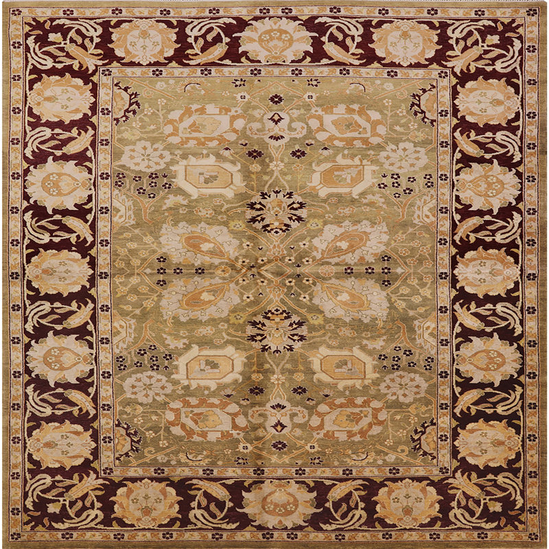 Tapis oriental rouge / brun clair Fundy, Carré 7 pi