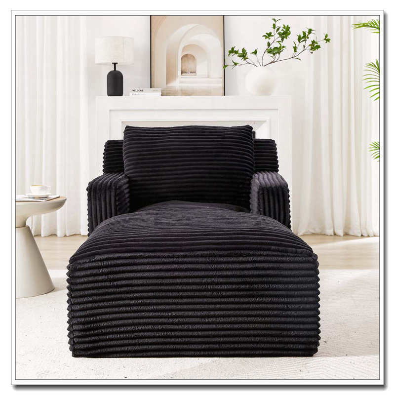 Chaises d'appoint modernes en velours côtelé, Black