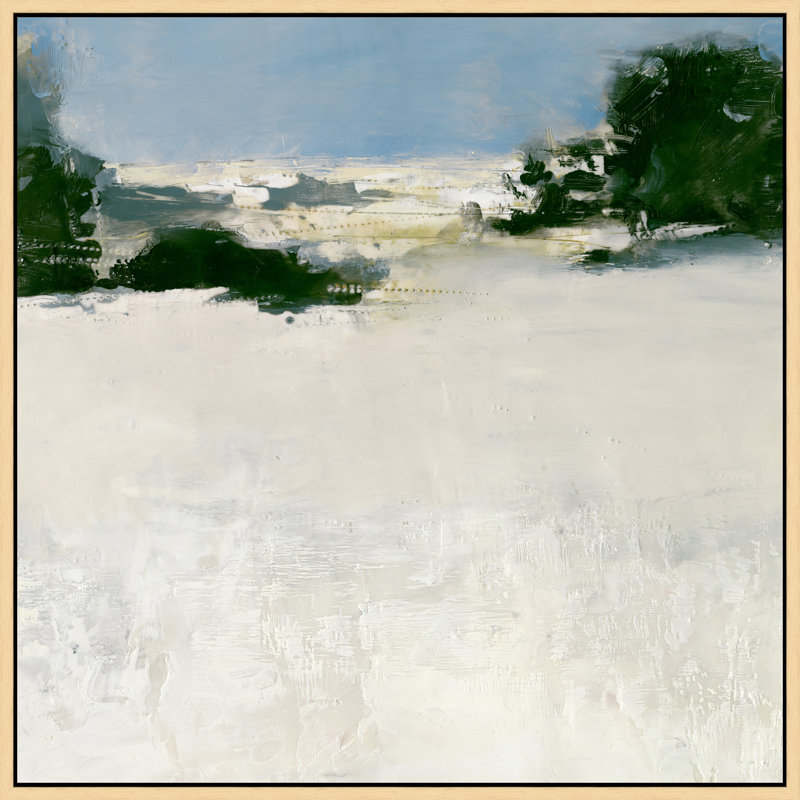 Dessous de la vallée - Peinture sur papier avec cadre flottant