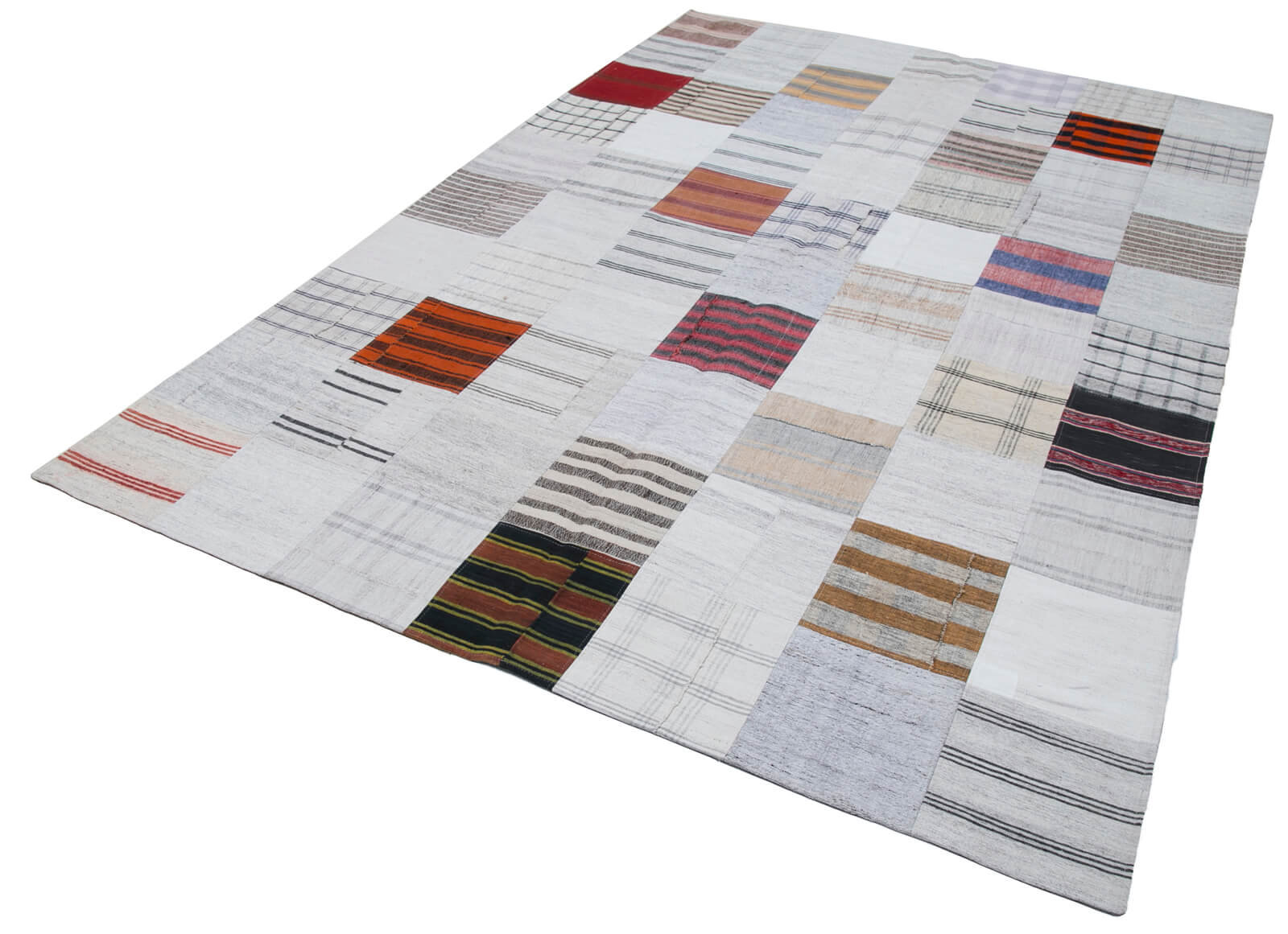 Lofy Grey Patchwork Wool Handmade Area Rug | Wayfair