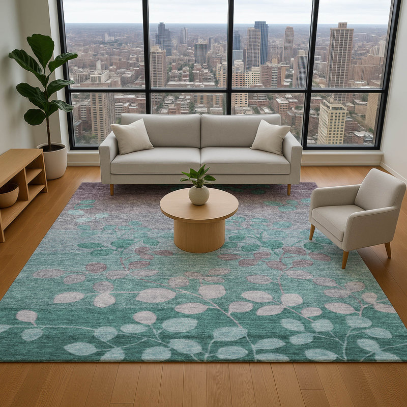 Tapis floral lavable à la machine de qualité supérieure Mayfield AMF1900, Rectangle 10 pi x 14 pi