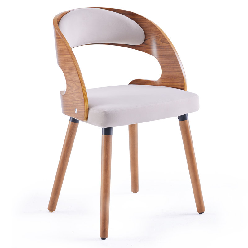 Chaise rembourrée avec structure en bois, Kaki, 2