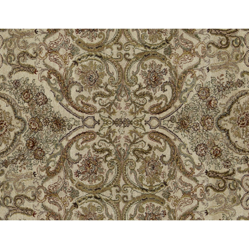 High-Quality Hand-Knotted Ivory And Brown Area Rug