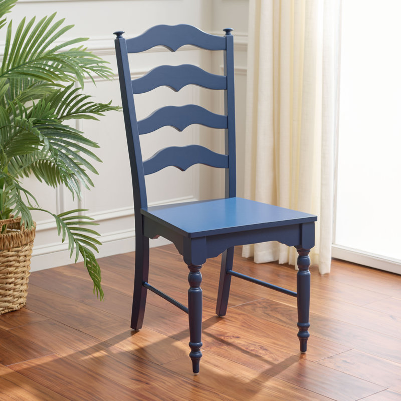 Chaise d'appoint à dossier échelle Tavin, Bleu très foncé