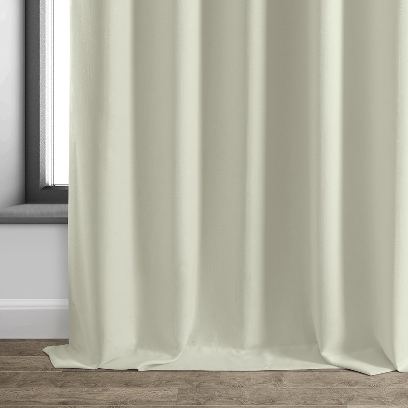 Faux Linen Thermal Blackout Curtains for Bedroom & Living Room Curtains - Single Panel Drapes (1 Panel), Excursion Ivory