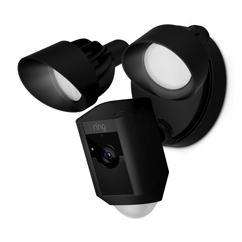 LED Hardwired Video Enabled Outdoor Security Flood Light with Motion Sensor, Black