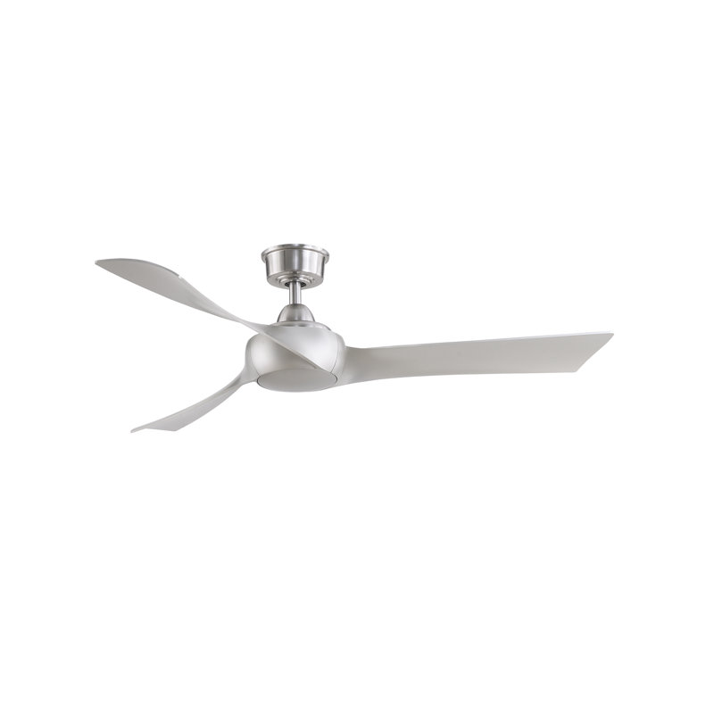 Wrap Custom 56 inch Indoor/Outdoor Ceiling Fan - Brushed Nickel with Brushed Nickel blades, Brushed Nickel, Brushed Nickel