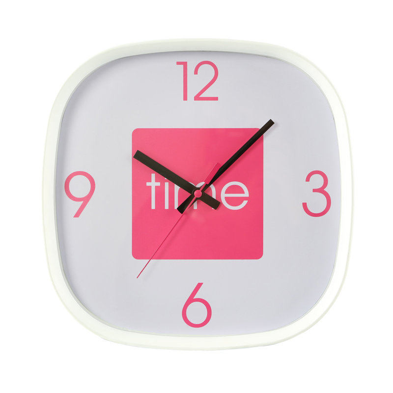 Aimiejit Wall Clock, White/Pink