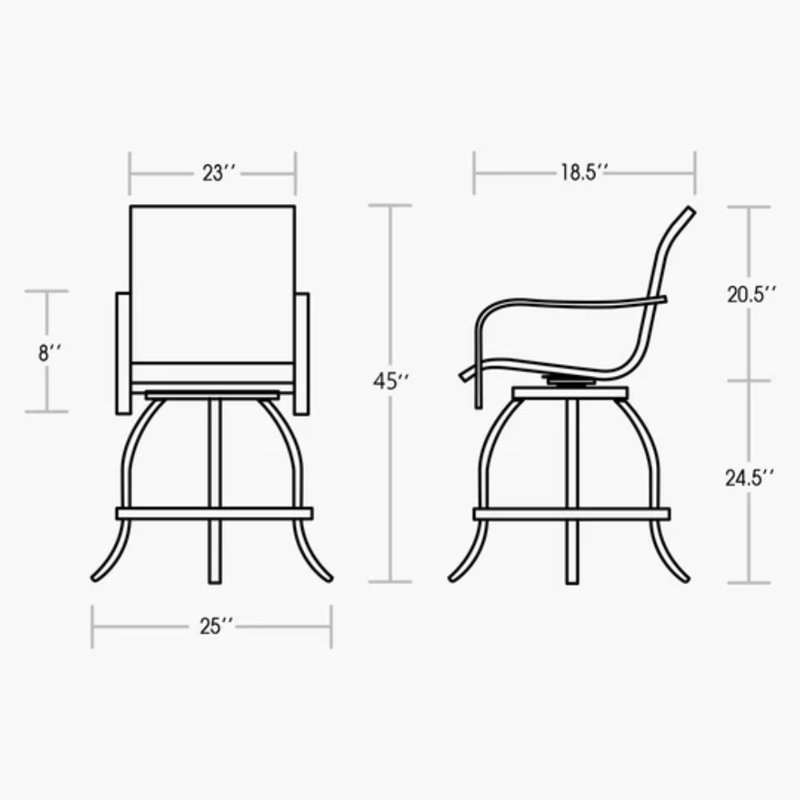 Tabouret de bar 24,5 po Freddick, Gris clair