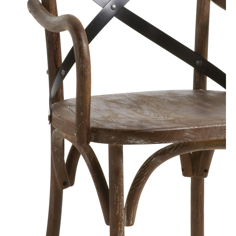 Stanhope Cross Back Armchair in Brown