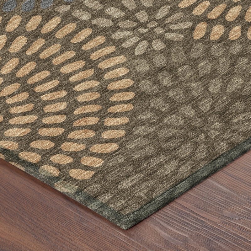 Tapis géométrique intérieur / extérieur lavable à la machine Chantille ACN2492, Chocolat, 2 pi 6 po x 3 pi 10 po