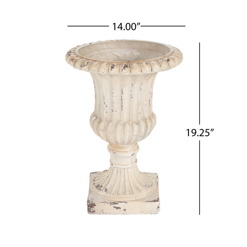 Urne de jardin MGO, blanc antique, H 19,25 po