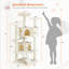 Arbre à chat multifonctionnel beige de 137 cm avec jouets détachables-1295906294