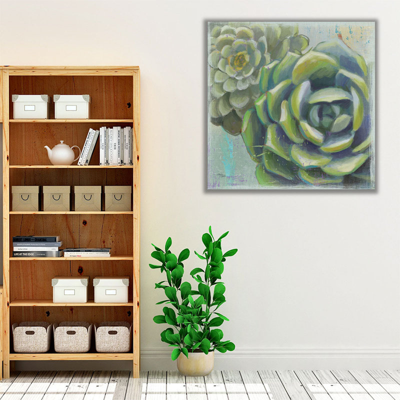 «Succulents II», reproduction d'art sur toile, H 16 po x l 16 po