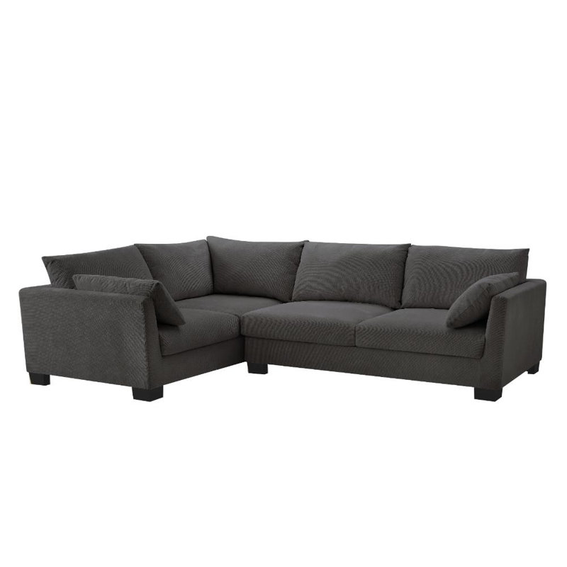 Cenko 5 Seater Corner Sofa , Grey Linen Blend
