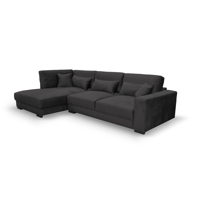 Nahkita 4 Seater Corner Sofa , Left Hand Facing, Black